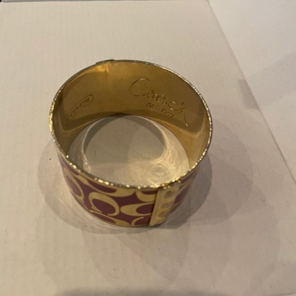 Vintage Coach Cuff Bracelet - Pink and Gold - Picture 7 of 7